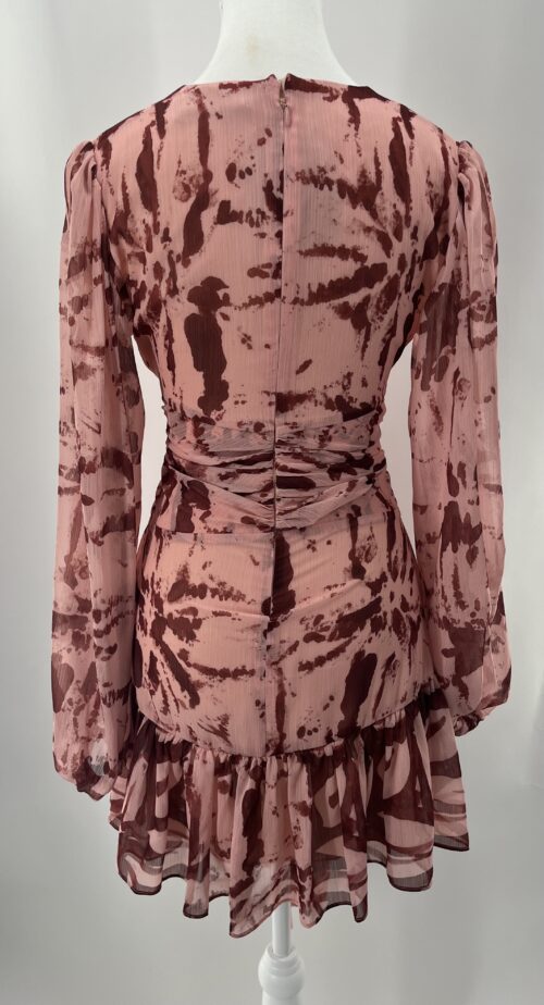 Dress - Short Dress Abstract Print Rose and Wine Colors - Image 6
