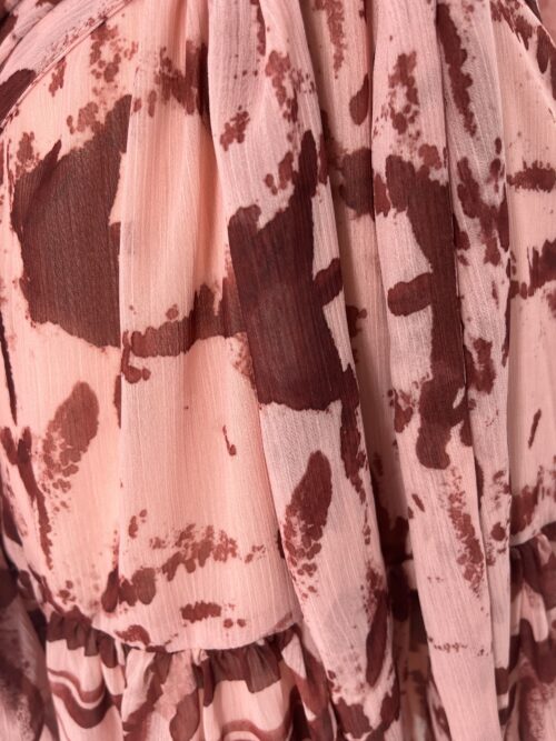 Dress - Short Dress Abstract Print Rose and Wine Colors - Image 5