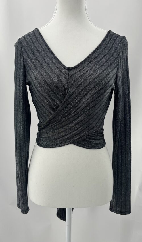 Blouse - Cropped Blouse V neck Lurex