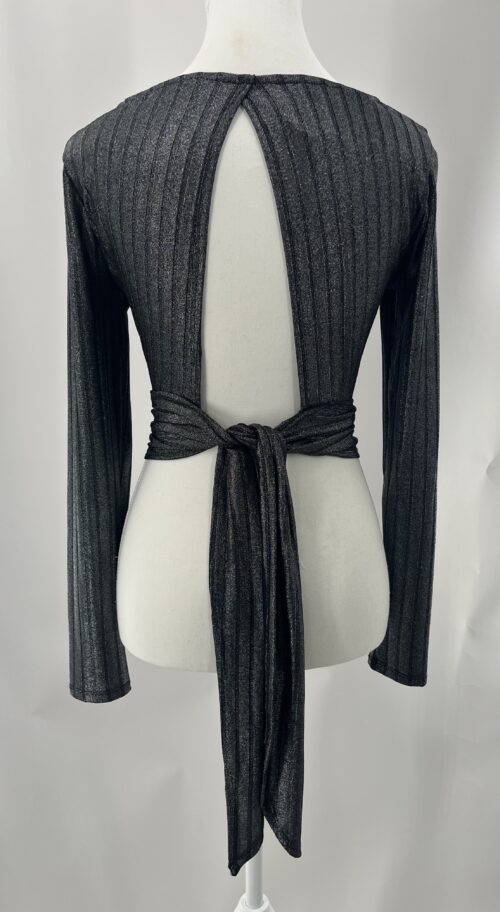 Blouse - Cropped Blouse V neck Lurex - Image 5