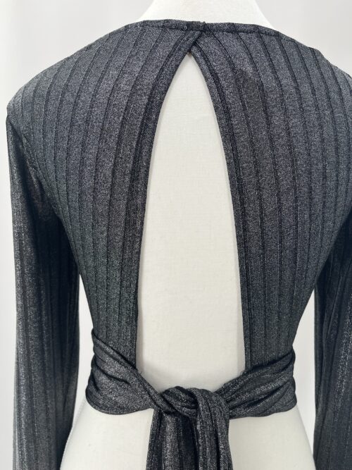 Blouse - Cropped Blouse V neck Lurex - Image 4