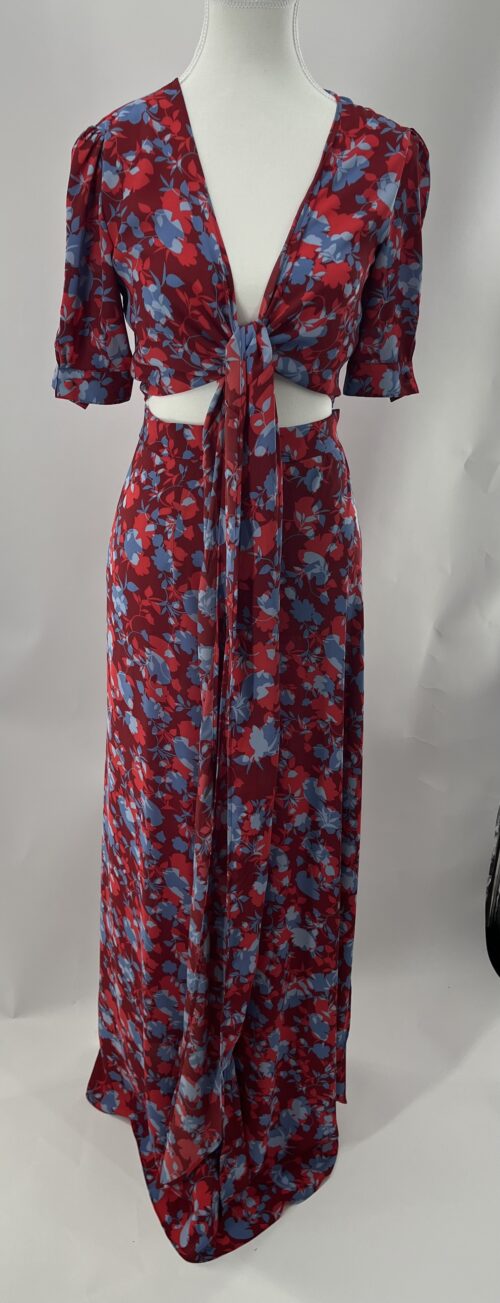 Set - Skirt and Top Cropped Floral Red ALEXIS