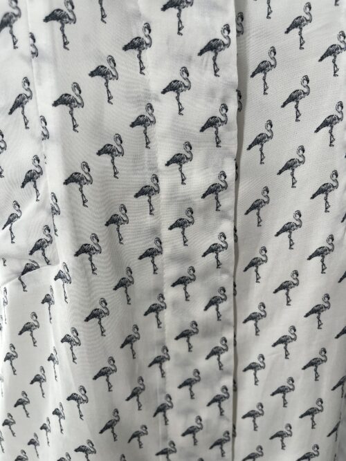 Shirt - Gray And White Flamingos Printed Shirt - Image 5