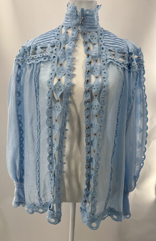 Shirt - Light Blue ZIMMERMAN Shirt With Lace Details - Image 3