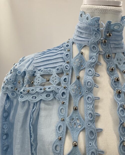 Shirt - Light Blue ZIMMERMAN Shirt With Lace Details - Image 8