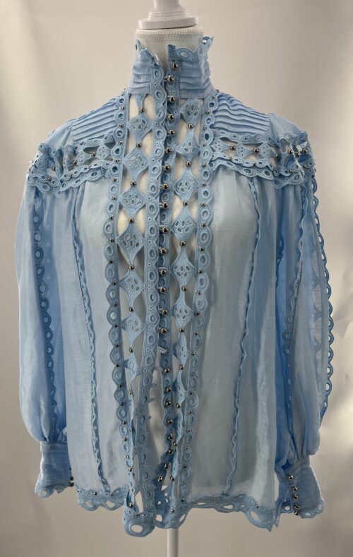 Shirt - Light Blue ZIMMERMAN Shirt With Lace Details - Image 7