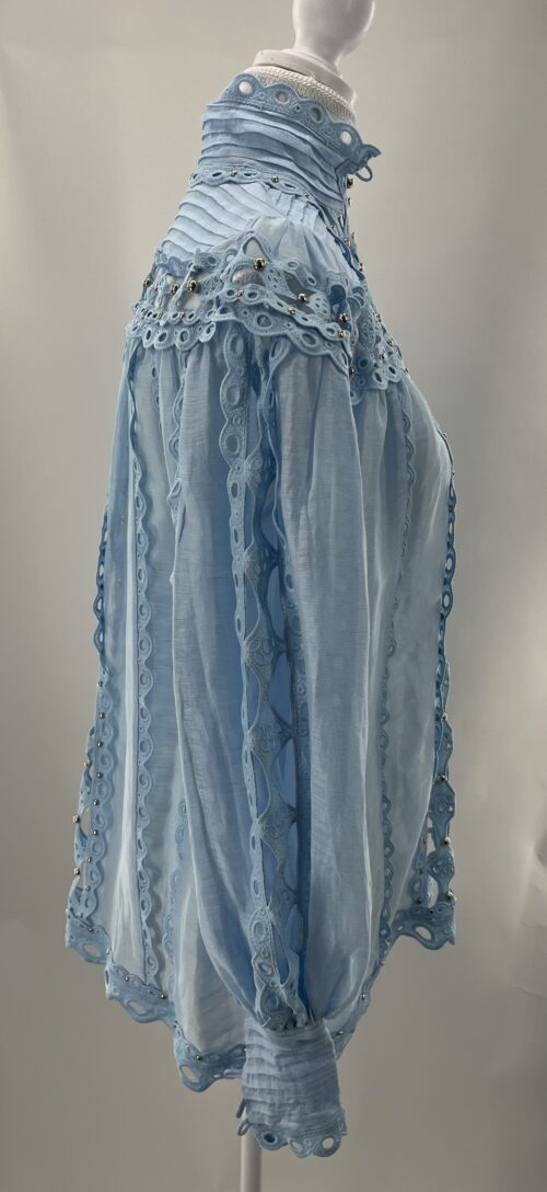 Shirt - Light Blue ZIMMERMAN Shirt With Lace Details - Image 6