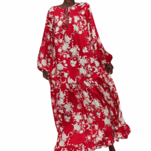 Dress - Long red Dress H&M Johana Ortz