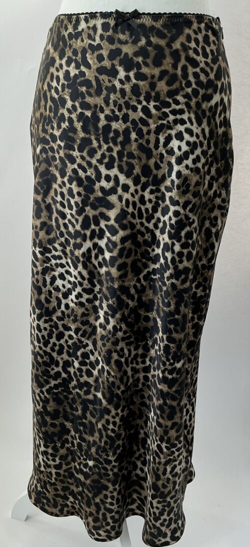 Skirt - Animal Print Long Satin Skirt
