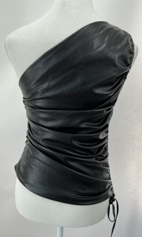 Top - One Shoulder Faux Leather Top Zara - Image 2