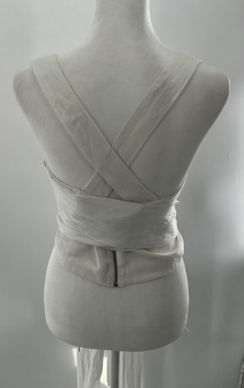 Top - White Cropped Top Linnen - Image 5