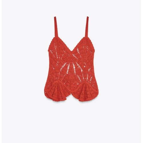 Blouse - Red Macrame Tank Top