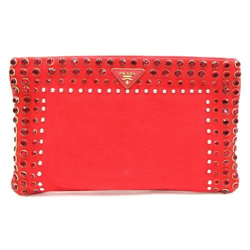 Prada Clutch Bag with Studs Beads
